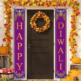 Diwali Decorations for Home Banner Diwali Light Diyas Peacock Diwali Decor Indian Diwali Decorations and Supplies for Home Board Wall Hanging