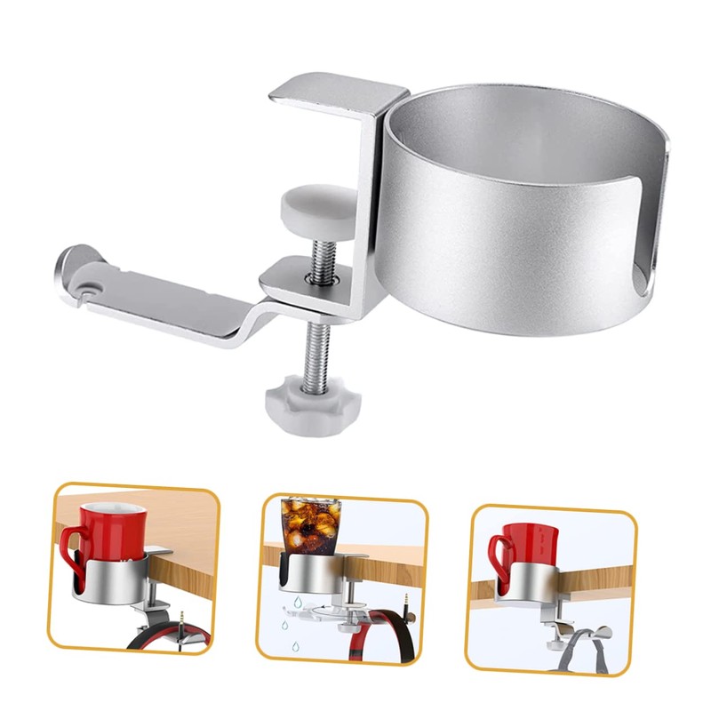 Mobestech Adjustable Multi Function Cup Holder Rotating Headphone Hanger for