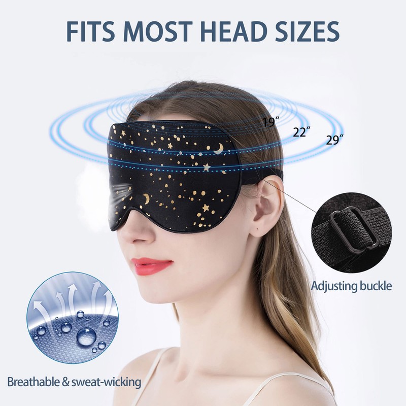 townssilk 100% Silk Sleep mask with Adjustable Strap,Comfortable and Super