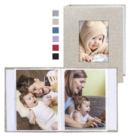 Vienrose Small Photo Album 5x7 Photos, 2 Pack Linen Cover Mini Photo Book, 26-Page Holds 52 Pictures, Artwork or Postcards Storage