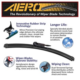 AERO Avenger 24"+22" Premium All-Season Windshield Wiper Blades OEM Replacement for Volvo S60 2008-2004 (Set of 2)
