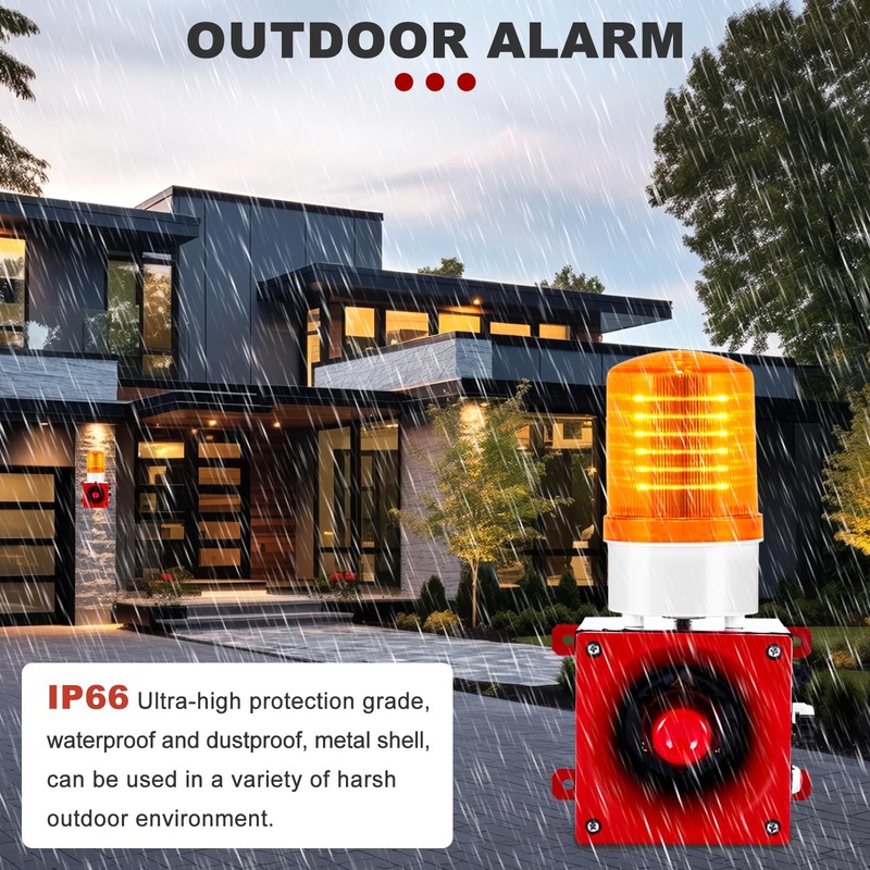 Saladulce IP66 Waterproof Industrial Siren with Strobe Light | 120dB