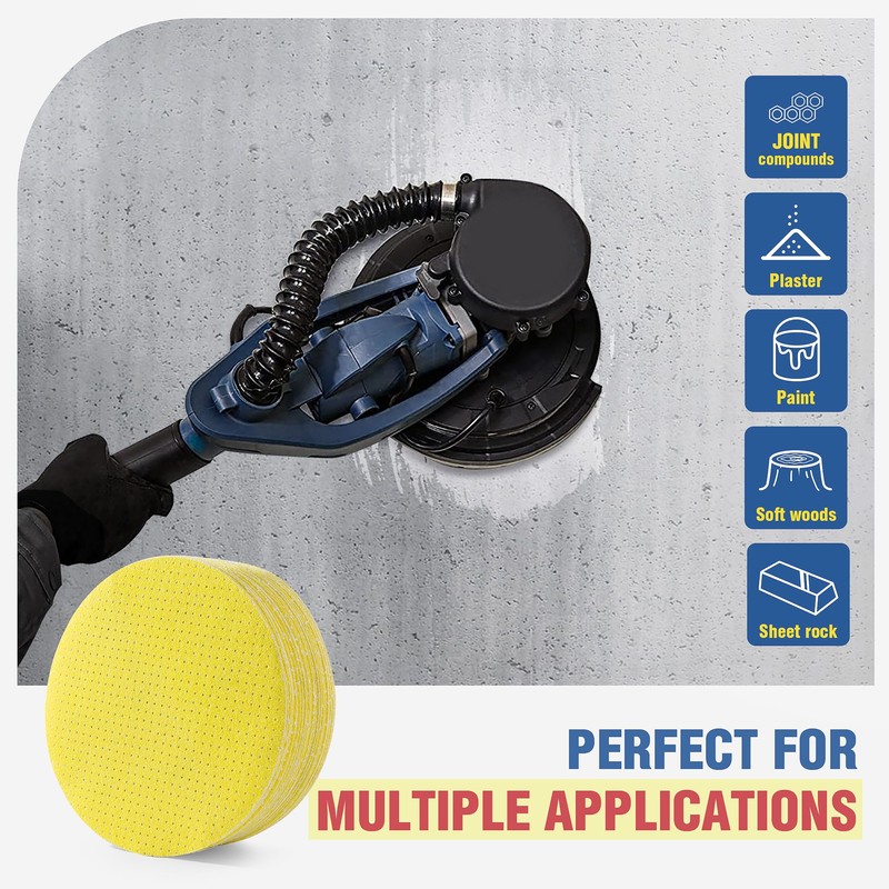 Selead Sandpaper 225 mm Velcro Durable Sanding Pads 25 Pieces