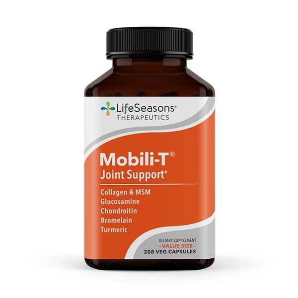 LifeSeasons - Mobili-T - Joint Pain Relief Supplement - Increase Range of Motion - Rebuild Joint Tissue - Healthy Knee and Back Support - Contains MSM, Collagen, Chondroitin - (208 Capsules)