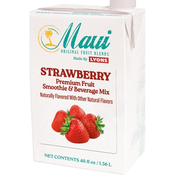 Maui Strawberry Premium Fruit Smoothie & Beverage Mix, 46 fl