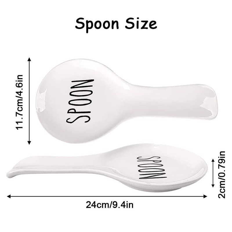 Spoon Rest for Kitchen Counter,Ceramic Spoon Holder,Ceramic Utensil Holder,Large Size