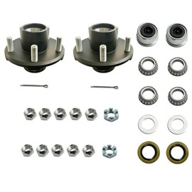 Risetosun 5-Hole,4.5" Bolt Circle Idler Hub for 2,000 lb.Axles for 1 1/16" Spindle That uses L44649 Trailer Bearings,(2 pack)