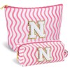 SEFORICO Initial Makeup Bag- Cosmetic Bag Cute Teen Girl Gifts