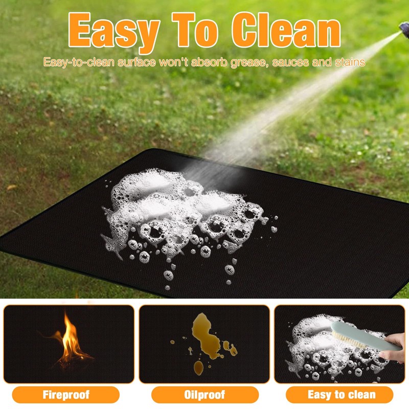Foreverup Fire Pit Mat, 122CM Fireproof Mat, Grill Mat for