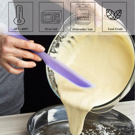 Nonstick Silicone Knife Shaped Flexible Kitchen Spatula Scraper Turner,Kitchen Cooking Utensils With Nylon Core (Mixed colors Set of 4)