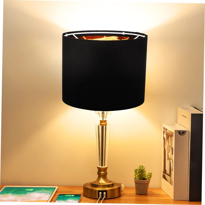 GRIRIW Round Linen Fabric Pendant Lamp Shade Decorative Lampshade for