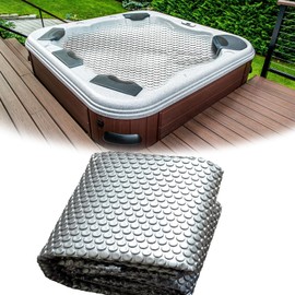 7ft x 7ft Floating Hot Tub Solar Cover 16-mil Hot Tub Thermal Insulation Blanket Bubble Spa Cover .(84x84in -Square).