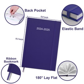 2024-2025 Planner - Weekly & Monthly Planner from July 2024 to June 2025, Academic Planner 2024-2025 with Inner Pocket, Elastic Band, Hard Cover, Perfect Daily Organizer, 5.8'' × 8.3'', Purple