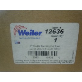 Weiler 12636 6" Double Row Wire Cup Brush