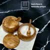 Ezo.Home Olive Wood Salt Cellar with Spoon and Lid, Elegant