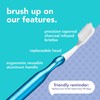 hello Manual Adult Toothbrush With Reusable Blue Modern Aluminum Handle