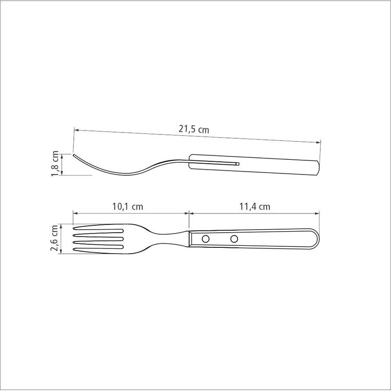 Tramontina Table Fork Polywood Jumbo 8.5" Red Dishwasher Safe Made