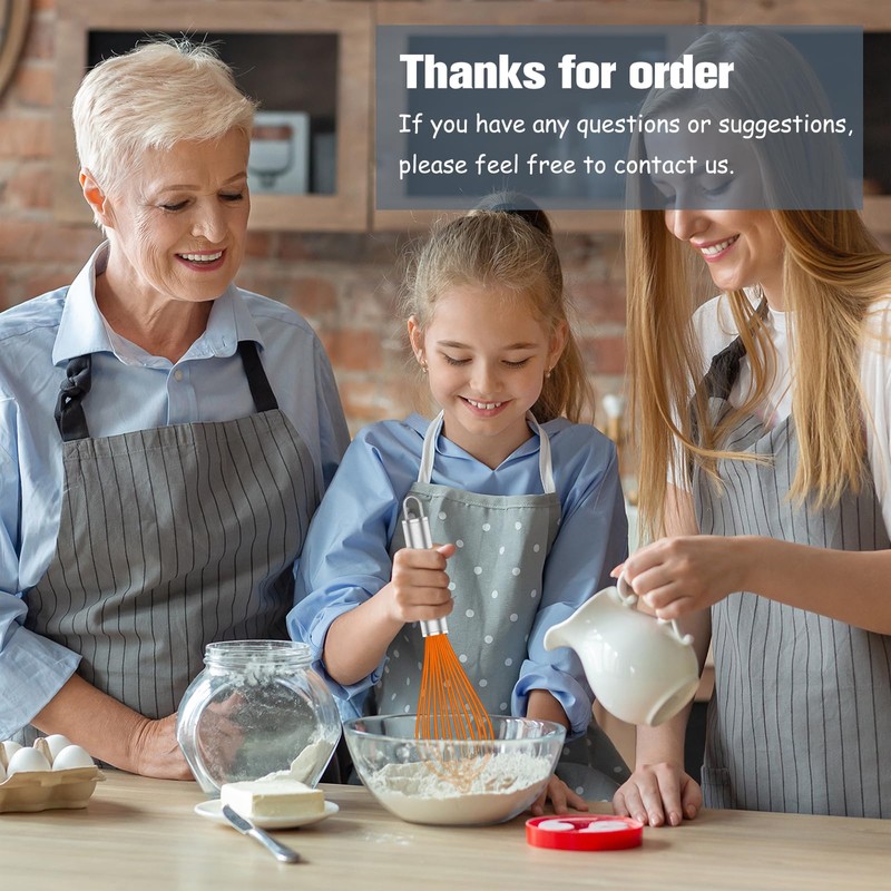 OYV Orange Silicone Whisk, Professional Whisks For Cooking Non-Scratch, Stainless