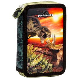 Derform Giganotosaurus Dinosaur Pencil Case Filled with 2 Compartments, multicoloured, Children's luggage