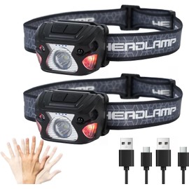 2 Sets High-End Comfortable Camping & Work Headlamp, Long Endurance Lighting 12 Hours, 1000+ LM High Brightness, IPX5 Waterproof, Suitable For Fishing,