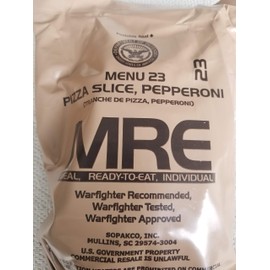 LoJo Surplus 2022 Genuine Military MRE Meals Ready to Eat with Inspection Date 2022 or Newer (Pizza Slice, Pepperoni)