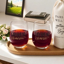 cmegke Engagement Gifts for Couples 2026, Engagement Gifts for Couples Newly Engaged 18 Oz Wine Glass Set
