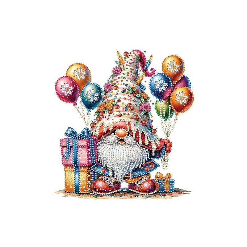 Syntego 5D DIY Birthday Gnome Diamond Painting Kit Crystal Rhinestone