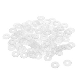 sourcing map Flat Washer Nylon M4 Seal 13 mm AD 4 mm ID 1 mm Thick Clear for Tap Pipe Water Hose Insulation Screws Pack of 200