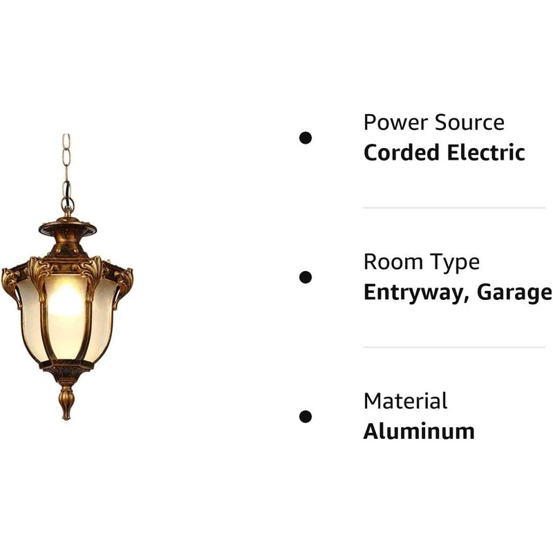 Moddeny Rustic Victorian E26 Exterior Ceiling Pendant Light American Outdoor