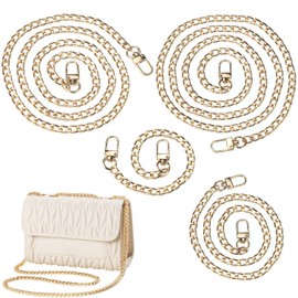Graplan Bag Chain, Pack of 4, Chain Shoulder Strap, Gold 30 cm, 60 cm, 100 cm, 120 cm, Chain Shoulder Strap, Bag Handle for Handbag, Purse, Clutch, Evening Bag