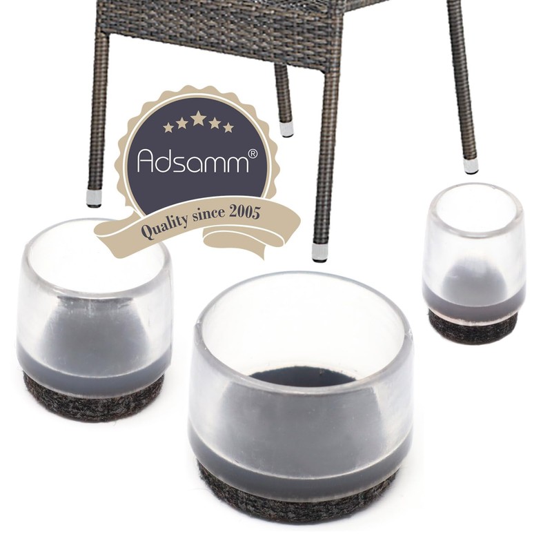 Adsamm® / 16 x Leg tips with felt for round