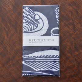 IKS Chin-dyed Tenugui, Made in Japan, 13.4 x 34.6 inches (34 x 88 cm), Bonito "Dark Navy" 100% Cotton, Prime Fabric (Uncut Uncut)