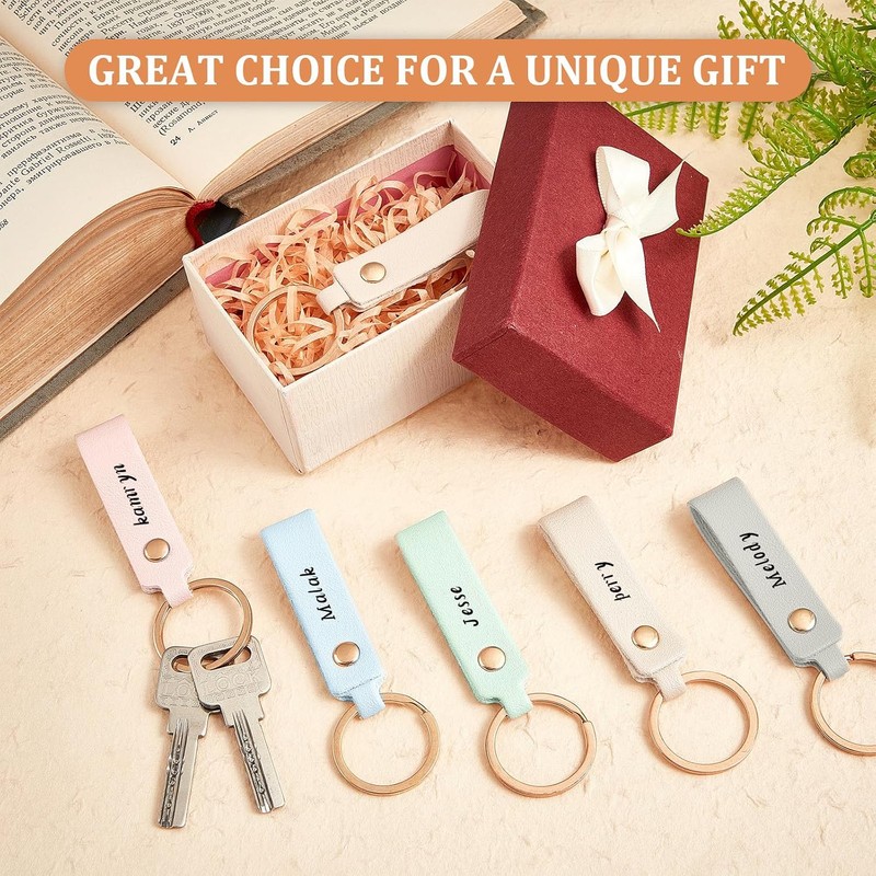 100 Pcs Leather Key Fobs Kit Blanks DIY Laser Engraving