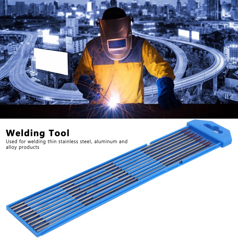 10Pcs Welding Tungsten Electrode Rod Zirconium Arc Needle Equipment Purple