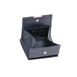 Small Leather Boxed Style wallet with large coin compartment LEAS, Genuine leather, blue - ''LEAS Special Edition''
