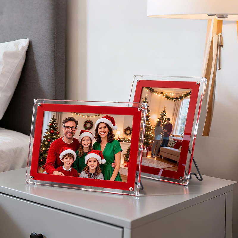 FCKLVMC 6 Pcs 3 Size Adjustable Picture Frame Stand, Stainless