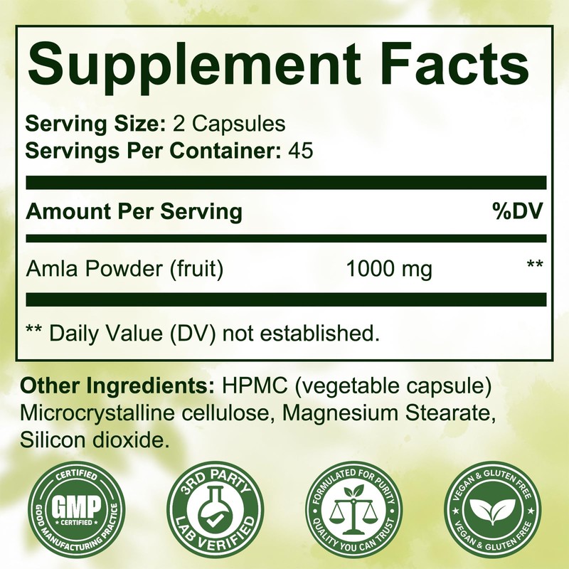 Amla Capsules, Amla Superfruit Capsules 1000mg, Amla Fruit Extract, Amla