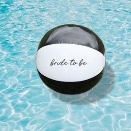 eBuyGB Black & White Bride To Be Beach Balls, Bridal Party Gift, Bachelorette Pool Party, Black Hen Party Décor, Destination Hen Do Abroad, 9” Ball