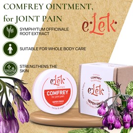 ELEK Comfrey Ointment High Dose 20 ml - Natural Comfrey Ointment for the Care of Muscle, Joint, Knee, Shoulder, Neck and Back - Body Care with Beeswax - Coconut Oil & Olive Oil Skin Care Cream