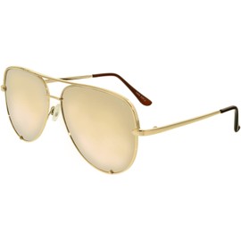 Quay Australia HIGH KEY Men's and Women's Sunglasses Classic Oversized Aviator – Gold