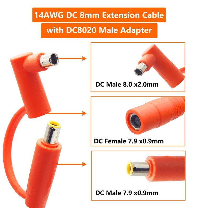 LANMINGLEL 14AWG DC 8mm Extension Cable, DC7909 Solar Panel Power