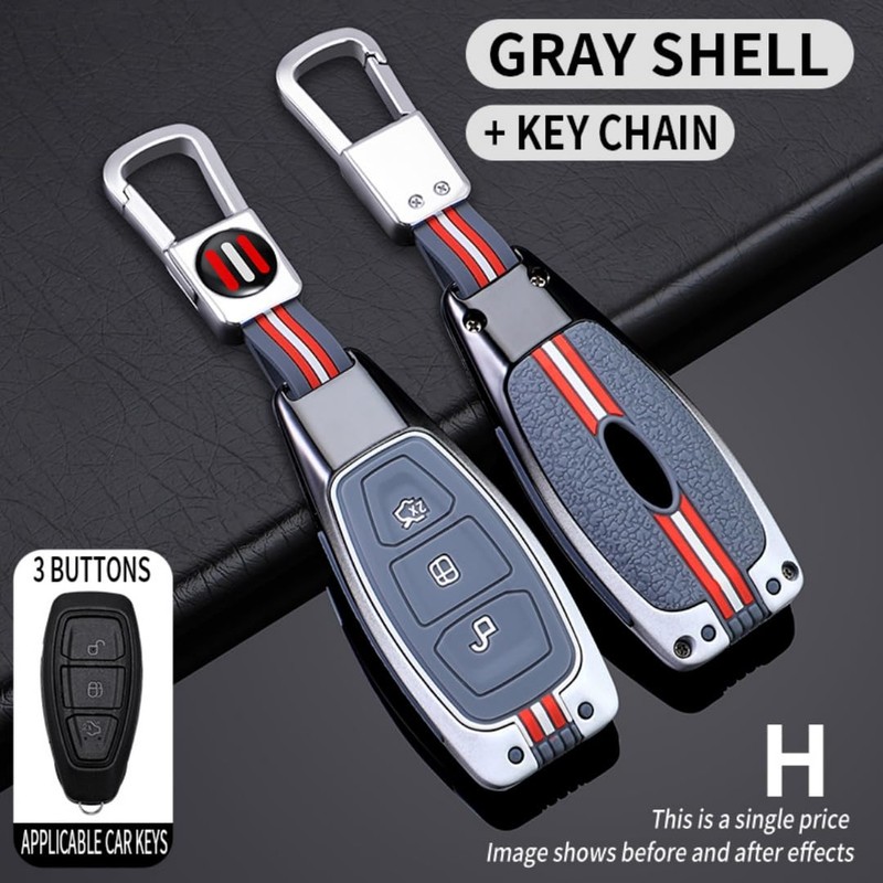 Happyit Zinc Alloy Car Key Case Shell for Ford C-Max