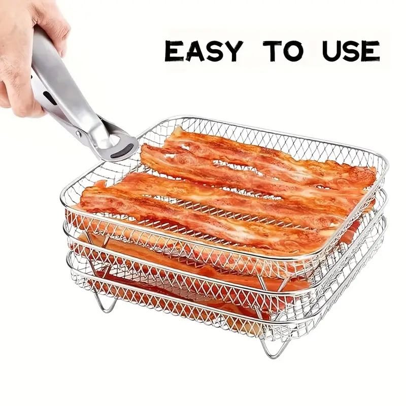 AIMALL 3-Piece Air Fryer Grill Rack – Food Grade 304
