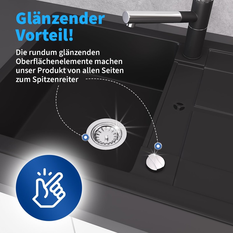 VIOKS Drain Fitting Sink with Strainer Basket Valve 70 mm