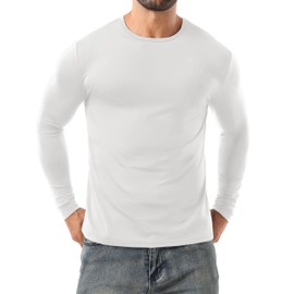Sailwind Mens Breathable Base Layer Crew Shirts Long Sleeve Thermal Underwear White