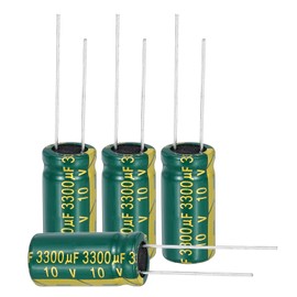 sourcing map 50Pcs Electrolytic Capacitor High Frequency 3300UF 10V with Aluminum Radial Leads 10 x 20mm High Ripple Current Low Impedance