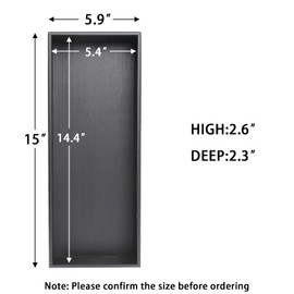 PRATIQUE Bamboo Drawer Organizer - Kitchen Utensil Organizer Silverware Tray Cutlery Holder，Office Desk Supplies and Accessories,15 * 5.9 * 2.6,Black