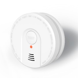 Rauchmelder mit verlängerter Lebensdauer von 10 Jahren, fotoelektrischer Sensor, optischer Rauchmelder, 5 Jahre batteriebetrieben, für Büro, (1)