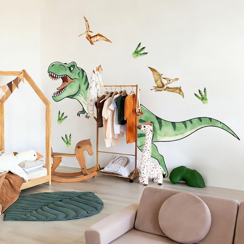 Cartoon Dinosaur Wall Stickers DIY Peel and Stick Clings