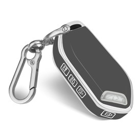 QBUC for KIA Key Fob Cover with keychian,TPU Protection Key Case Compatible with Telluride 2023 2024 2025 EV5 Sorento K4 K5 GT-Line Remote Smart Key Fob Protector (Grizzly)